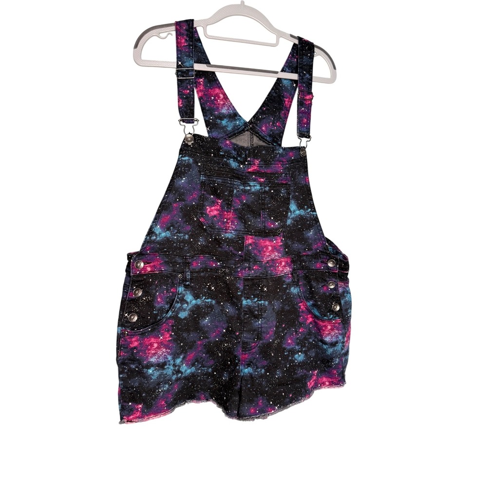 HT Hot Topic Galaxy print shortalls colorful spring summer one piece